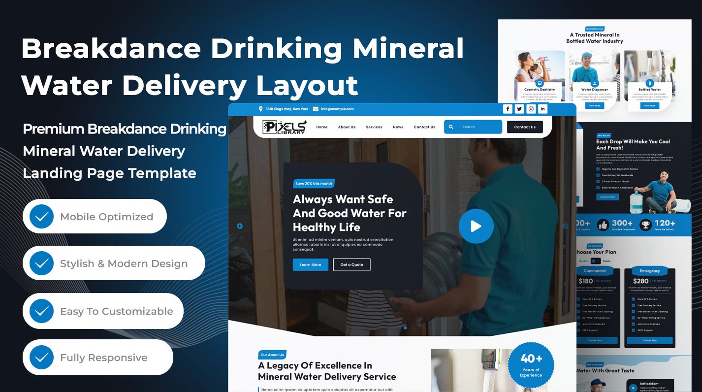 Breakdance Drinking Mineral Water Delivery Layout