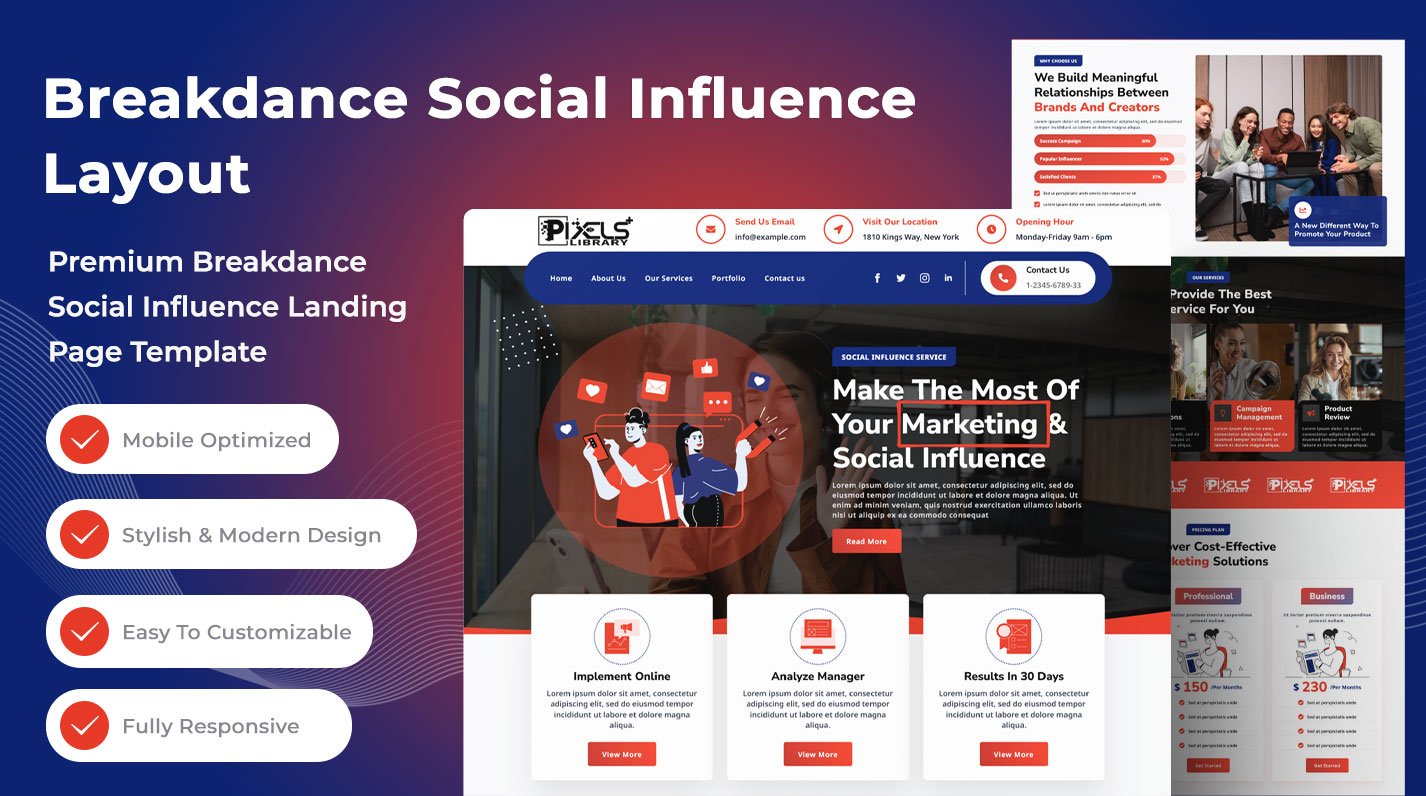 Breakdance Social Influence Layout