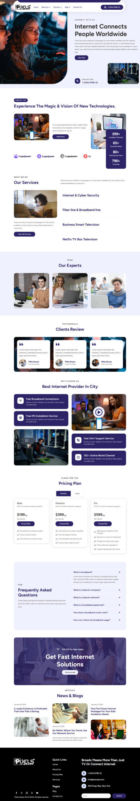 Breakdance Internet Provider Template