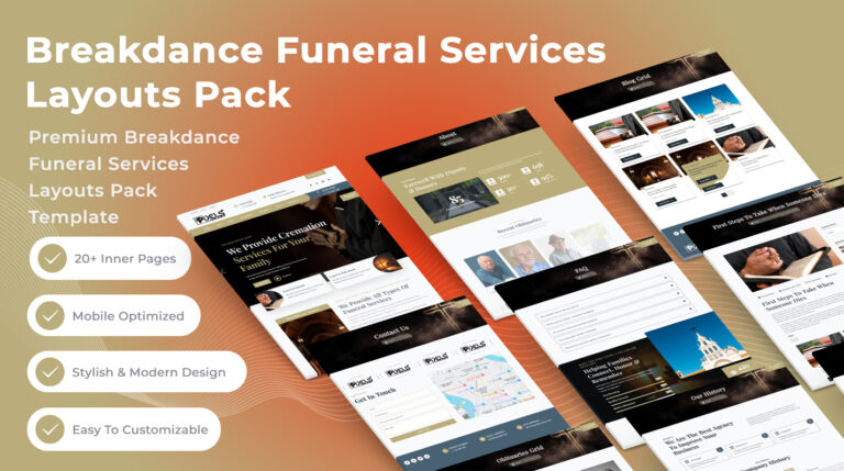 Breakdance Funeral Services Layouts Pack
