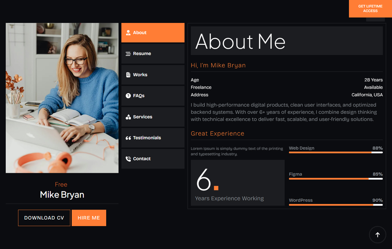 Breakdance CV Resume Template