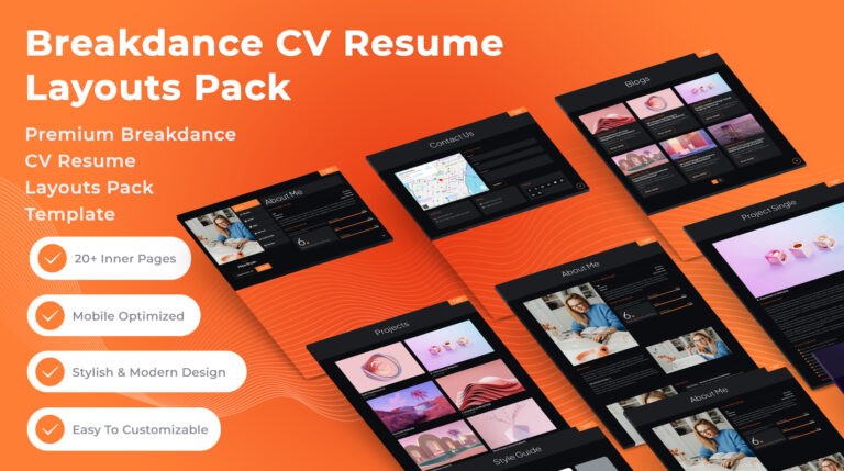 Breakdance CV Resume Layouts Pack