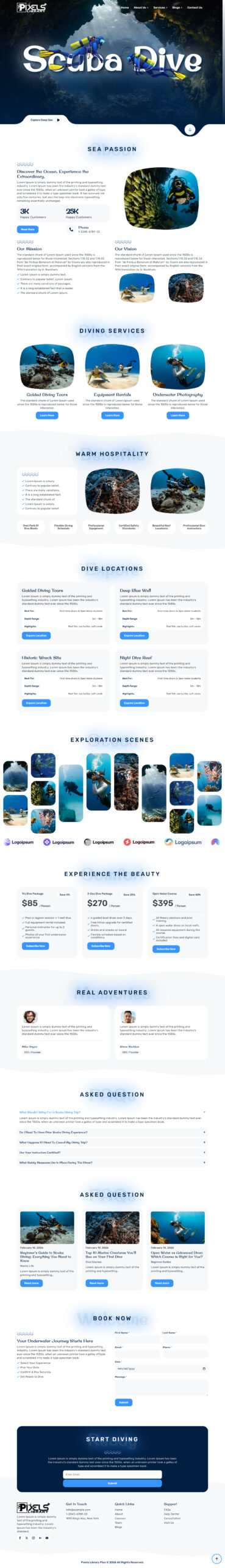 Breakdance Scuba Diving Template