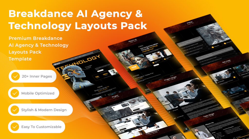 Breakdance AI Agency And Technology Layouts Pack