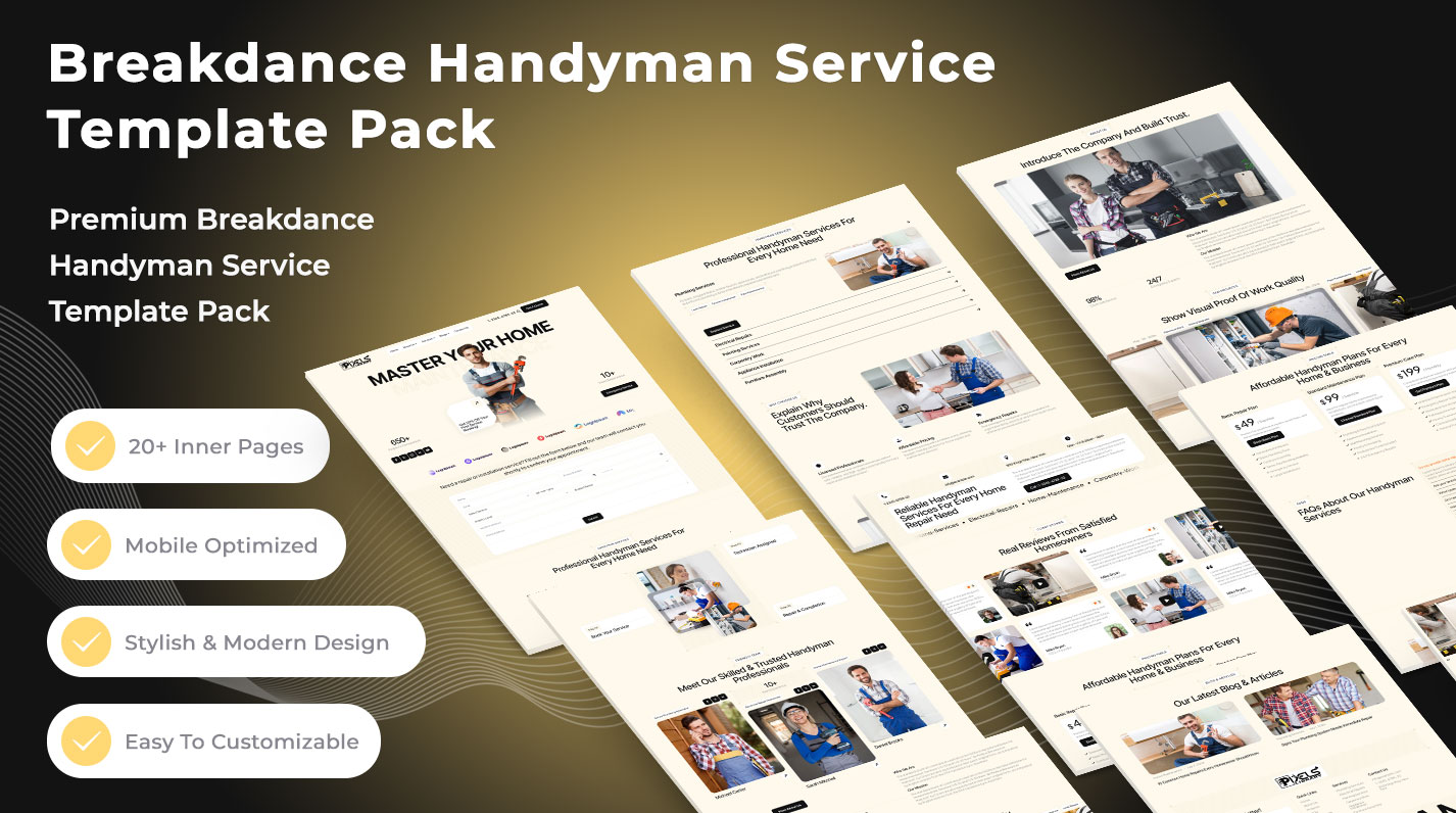 Breakdance Handyman Service Layouts Pack