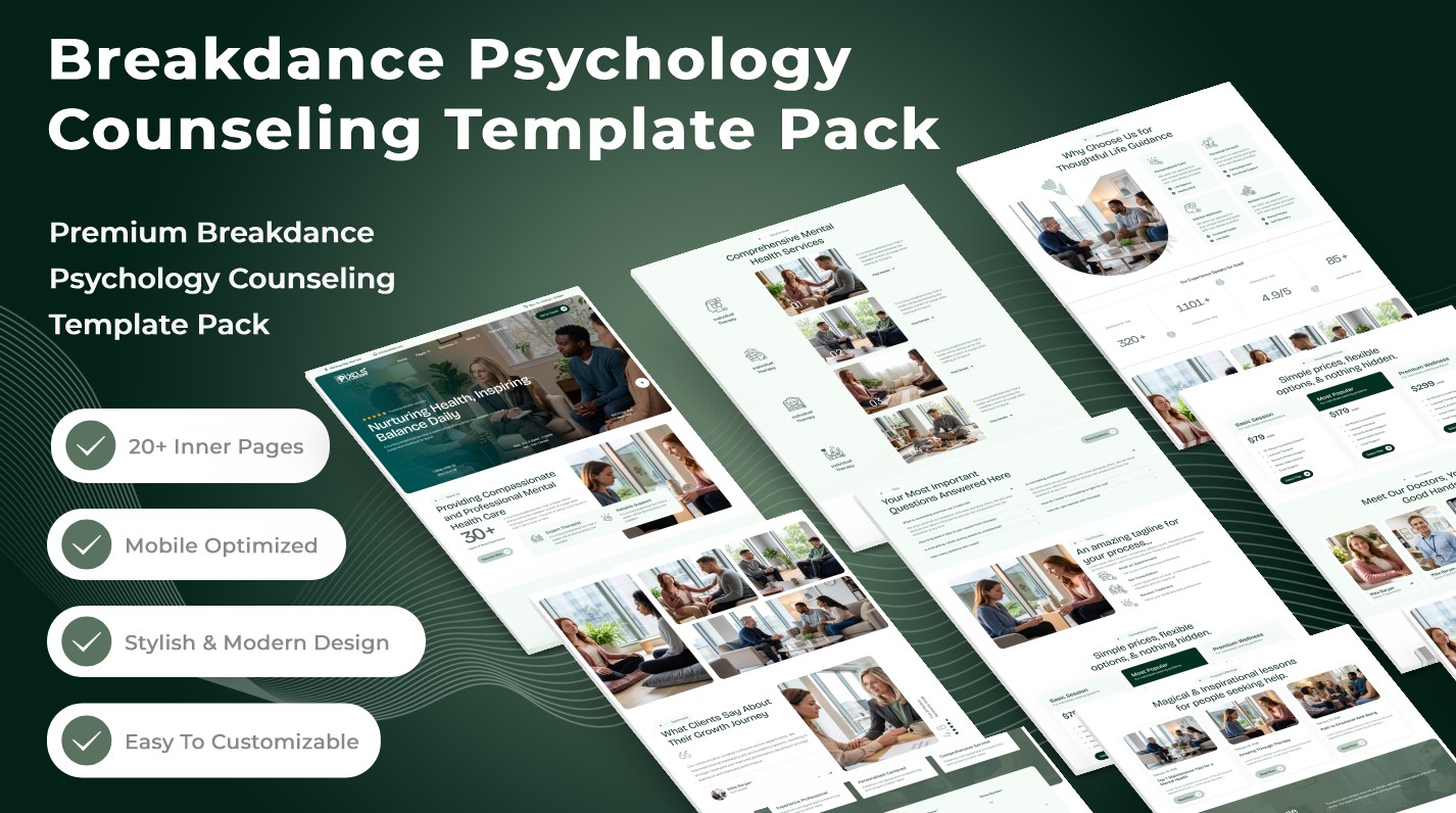 Breakdance Psychology and Counseling Layouts Pack