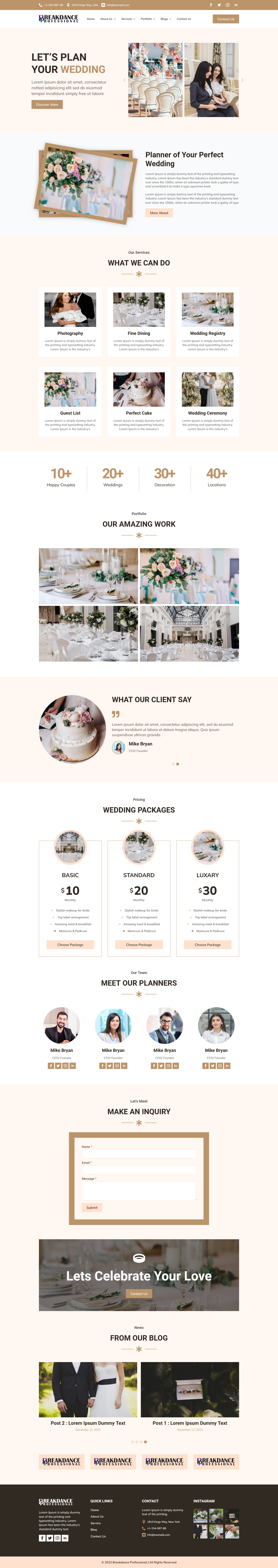 Breakdance Wedding Planner Layout SC