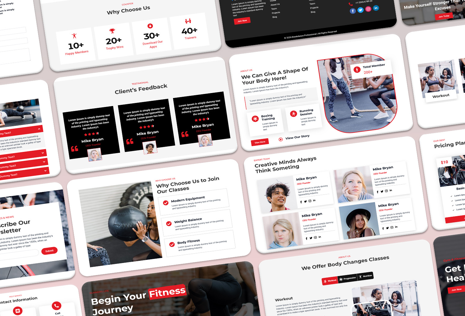 Breakdance Fitness & Gym Webkit Layout -2