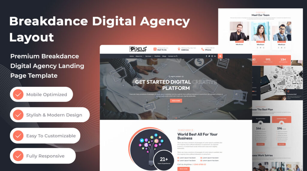Breakdance Digital Agency Layout