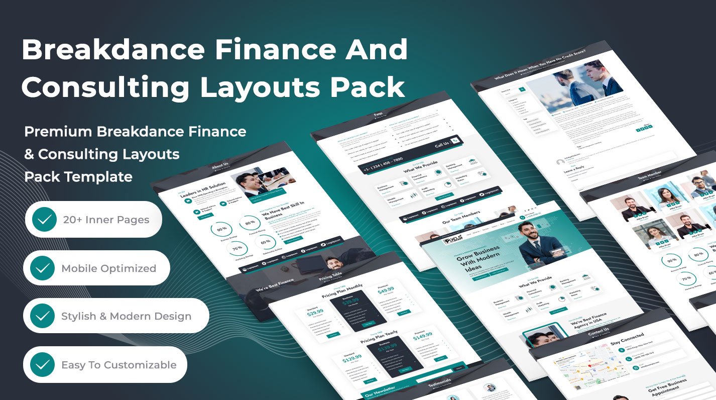 Breakdance Finance And Consulting Layouts Pack