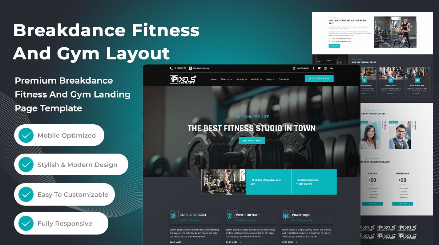Breakdance Fitness and Gym Layout