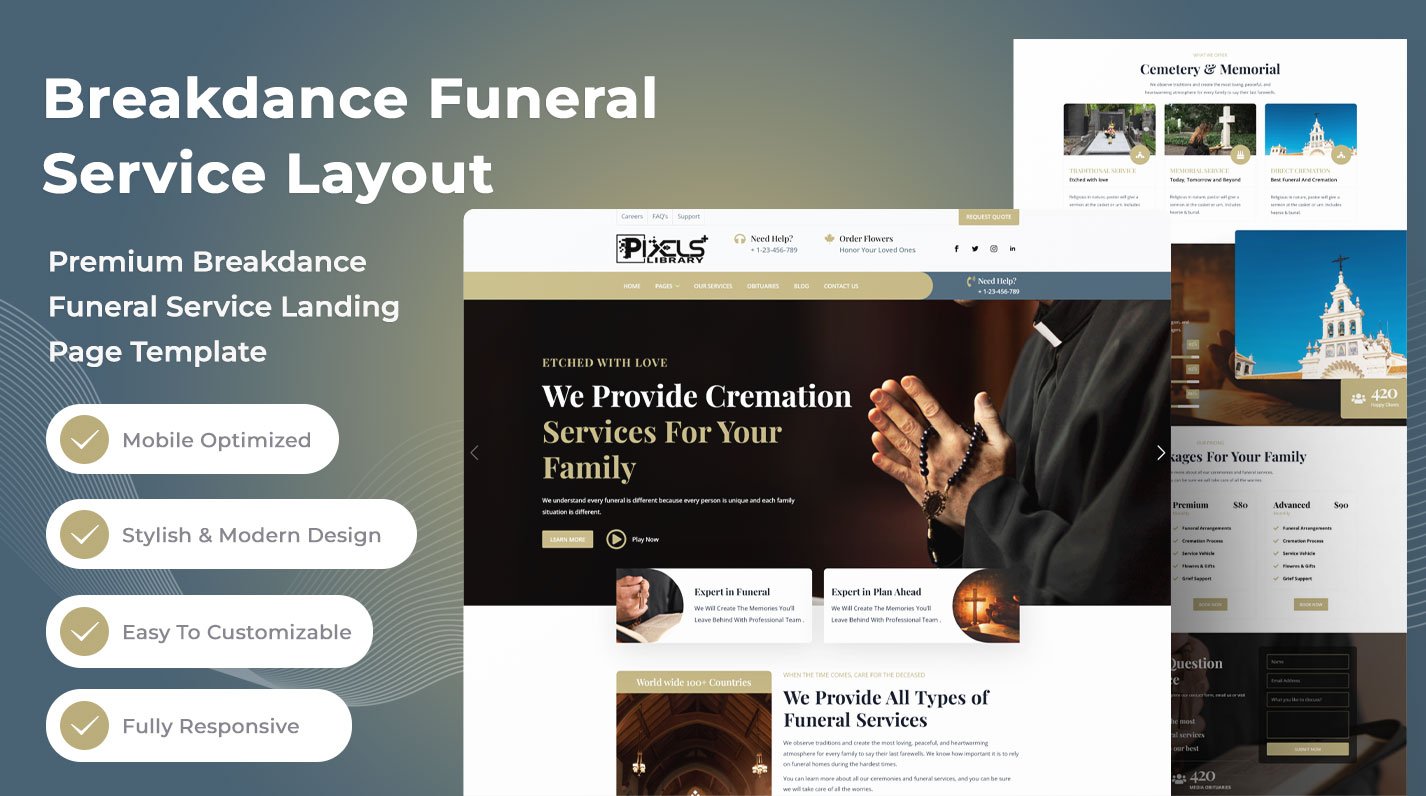 Breakdance Funeral Service Layout