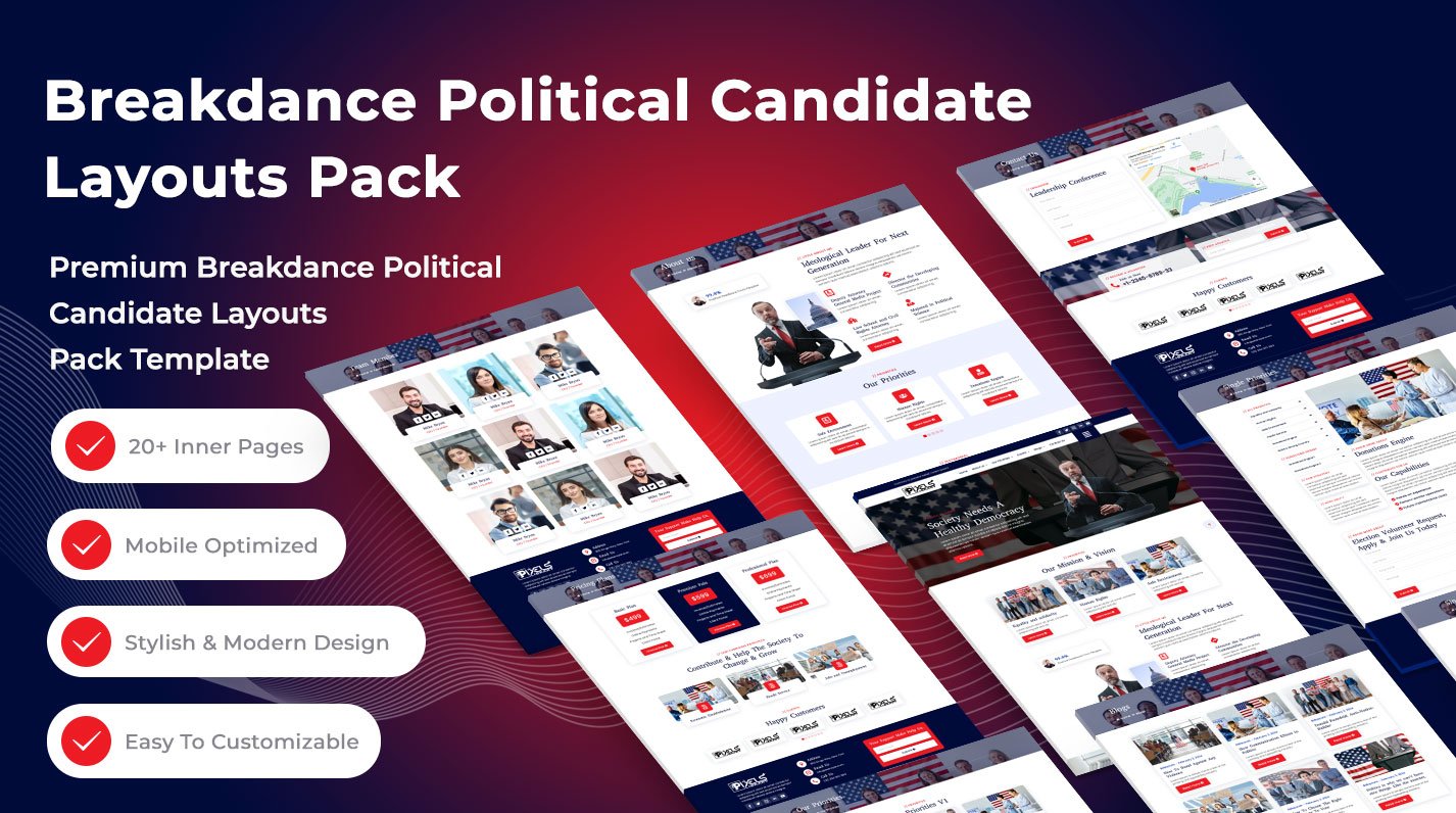 Breakdance Political Candidate Layouts Pack