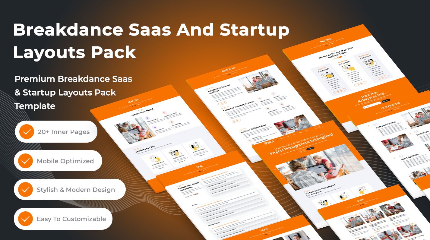 Breakdance Saas And Startup Layouts Pack