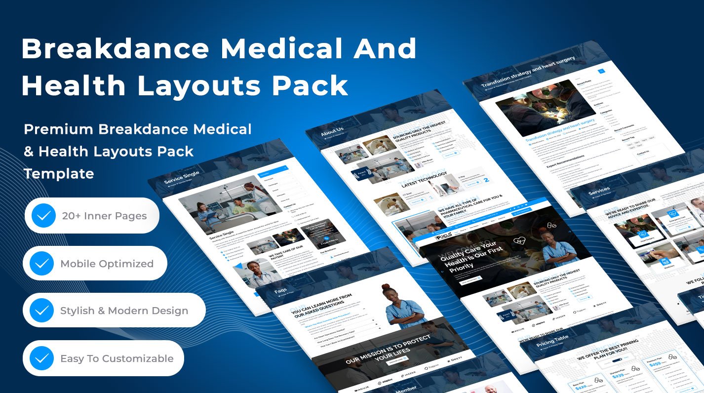Breakdance Medical and Health Layouts Pack