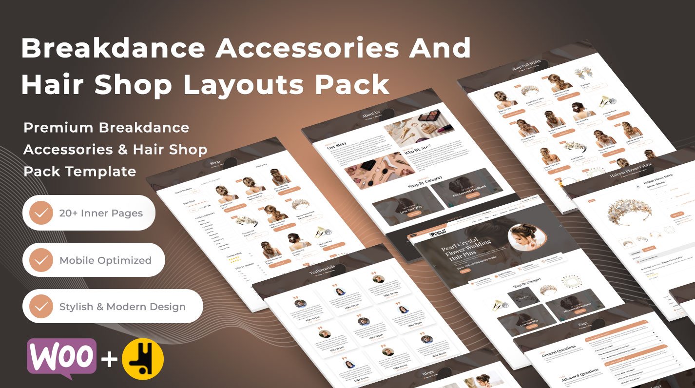 Breakdance Accessories and Hair Shop Layouts Pack