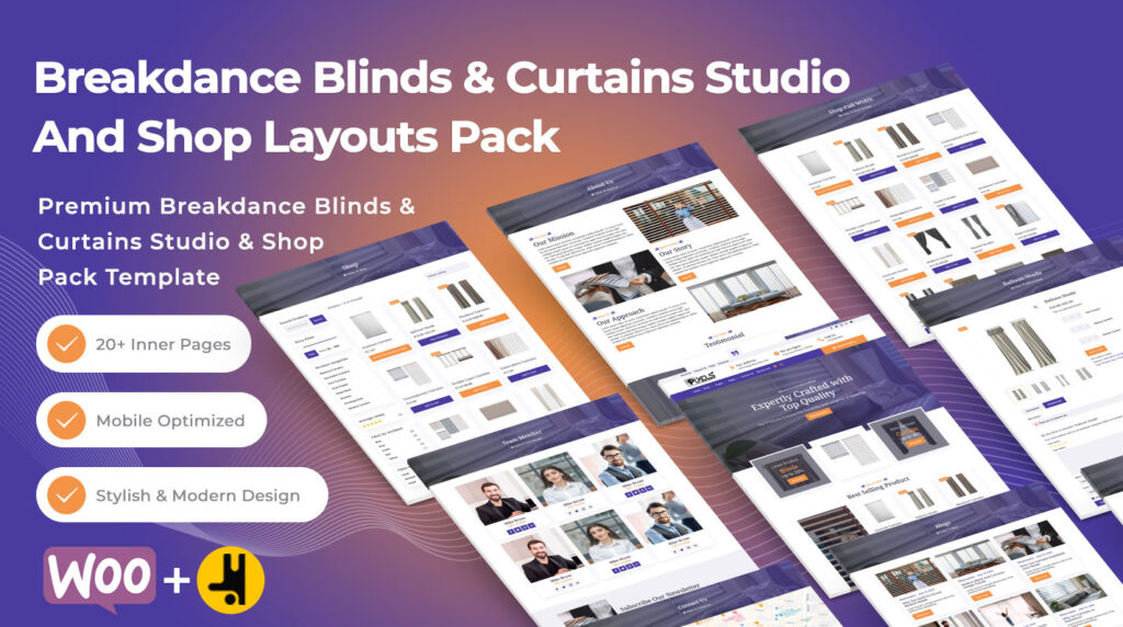 Breakdance Blinds And Curtains Studio Shop Layouts Pack