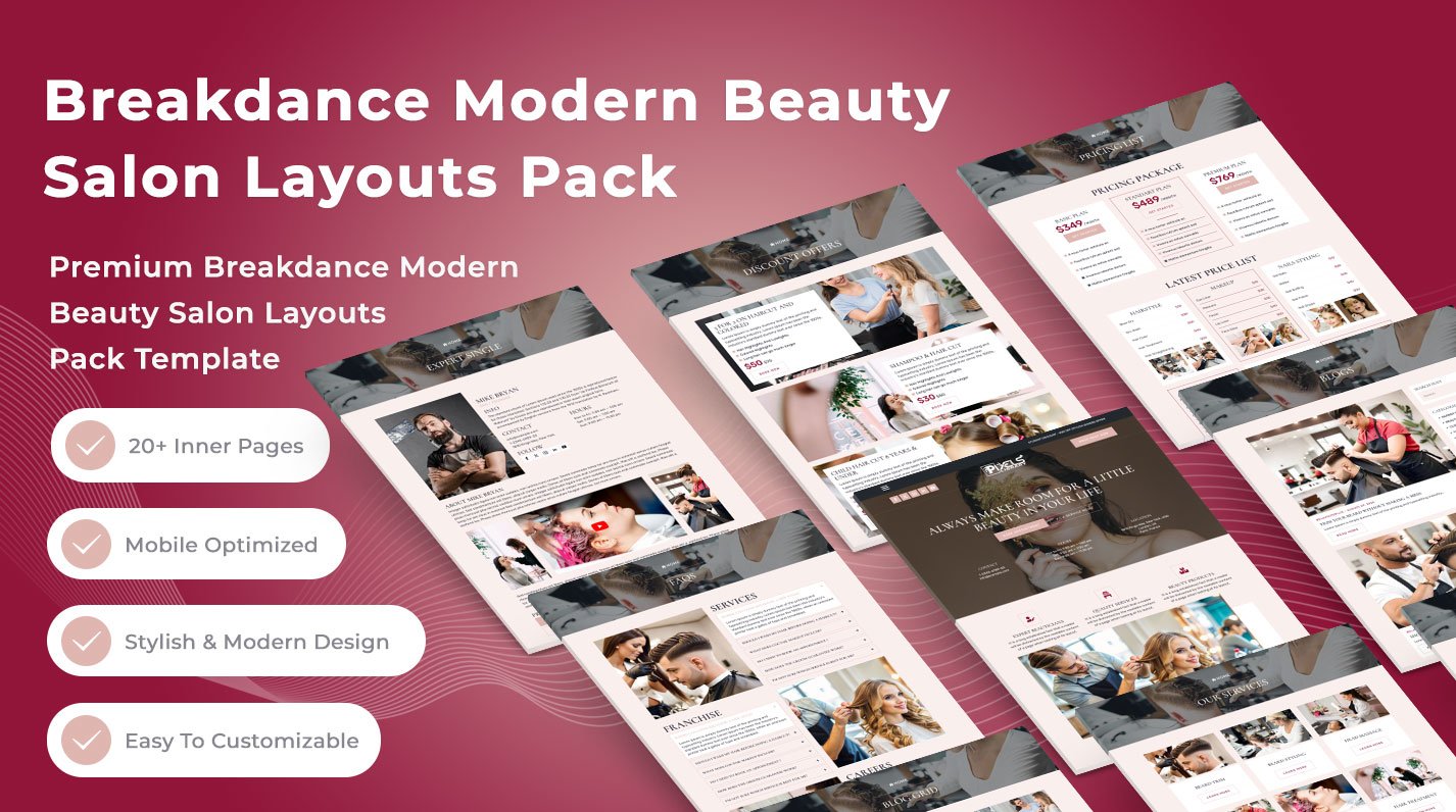 Breakdance Modern Beauty Salon Layouts Pack