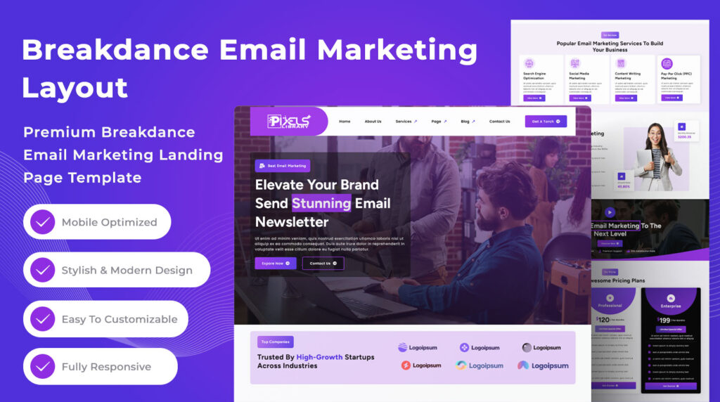 Breakdance Email Marketing Layout