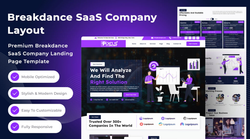 Breakdance SaaS Company Layout